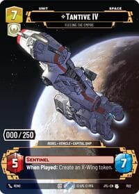 Tantive IV - Fleeing the Empire (Serialized) - Jump to Lightspeed - Star Wars: Unlimited card