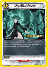 Psychic Power - UE06BT: One Punch Man Release Event Cards - Union Arena card