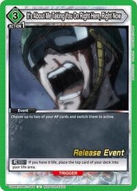 It's About Me Taking You On Right Here, Right Now - UE06BT: One Punch Man Release Event Cards - Union Arena card