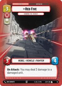 Red Five - Running the Trench (Foil) - Jump to Lightspeed: Weekly Play Promos - Star Wars: Unlimited card