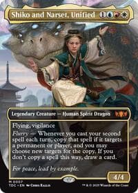 Shiko and Narset, Unified (Borderless) - Commander: Tarkir: Dragonstorm - Magic: The Gathering card