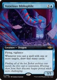 Voracious Bibliophile (Extended Art) - Commander: Tarkir: Dragonstorm - Magic: The Gathering card