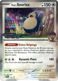 Hop's Snorlax - 184 (Prerelease) [Staff] - SV: Scarlet & Violet Promo Cards - Pokemon card