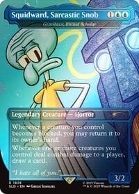 Squidward, Sarcastic Snob - Grazilaxx, Illithid Scholar (Rainbow Foil) - Secret Lair Drop Series - Magic: The Gathering card