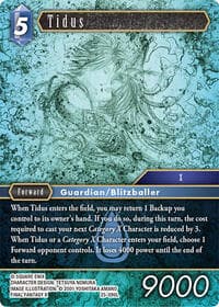 Tidus - Tears of the Planet - Final Fantasy TCG card
