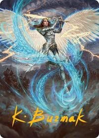 Elspeth, Storm Slayer Art Card (49/54) (Gold-Stamped Signature) - Art Series: Tarkir: Dragonstorm - Magic: The Gathering card