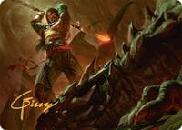 Sarkhan's Resolve Art Card (18/54) (Gold-Stamped Signature) - Art Series: Tarkir: Dragonstorm - Magic: The Gathering card