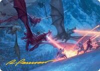 Dragonback Assault Art Card (22/54) (Gold-Stamped Signature) - Art Series: Tarkir: Dragonstorm - Magic: The Gathering card