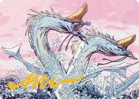 Twinmaw Stormbrood Art Card (39/54) (Gold-Stamped Signature) - Art Series: Tarkir: Dragonstorm - Magic: The Gathering card