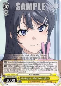 Strategist, Mai Sakurajima - Rascal Does Not Dream Series - Weiss Schwarz card