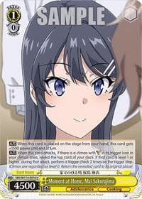 Moment at Home, Mai Sakurajima - Rascal Does Not Dream Series - Weiss Schwarz card