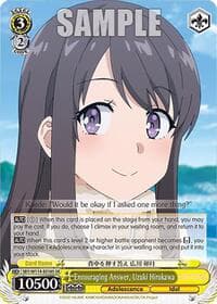 Encouraging Answer, Uzuki Hirokawa (SR) - Rascal Does Not Dream Series - Weiss Schwarz card
