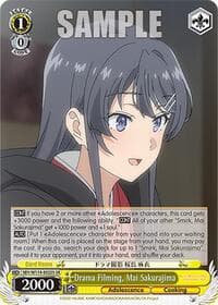 Drama Filming, Mai Sakurajima (SR) - Rascal Does Not Dream Series - Weiss Schwarz card