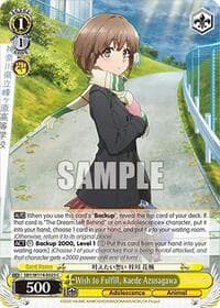 Wish to Fulfill, Kaede Azusagawa - Rascal Does Not Dream Series - Weiss Schwarz card