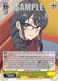 Smirk, Mai Sakurajima (SR) - Rascal Does Not Dream Series - Weiss Schwarz card