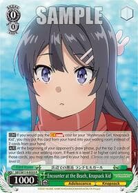 Encounter at the Beach, Knapsack Kid - Rascal Does Not Dream Series - Weiss Schwarz card