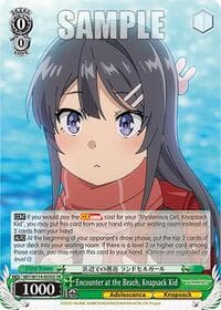Encounter at the Beach, Knapsack Kid (SR) - Rascal Does Not Dream Series - Weiss Schwarz card