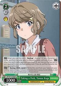 Taking a Peek, Tomoe Koga - Rascal Does Not Dream Series - Weiss Schwarz card