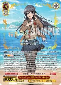 The Year I Spent With You, Mai Sakurajima (ABR) - Rascal Does Not Dream Series - Weiss Schwarz card