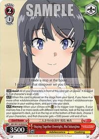Staying Together Overnight, Mai Sakurajima - Rascal Does Not Dream Series - Weiss Schwarz card