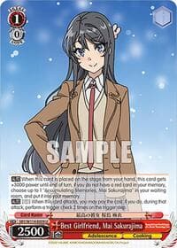 Best Girlfriend, Mai Sakurajima - Rascal Does Not Dream Series - Weiss Schwarz card