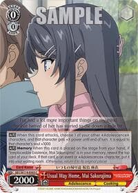 Usual Way Home, Mai Sakurajima - Rascal Does Not Dream Series - Weiss Schwarz card