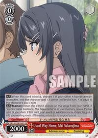 Usual Way Home, Mai Sakurajima (SR) - Rascal Does Not Dream Series - Weiss Schwarz card