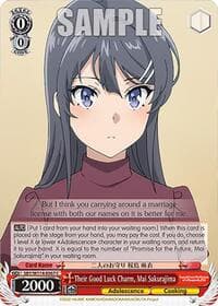 Their Good Luck Charm, Mai Sakurajima - Rascal Does Not Dream Series - Weiss Schwarz card