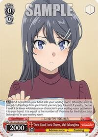Their Good Luck Charm, Mai Sakurajima (SR) - Rascal Does Not Dream Series - Weiss Schwarz card