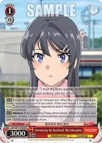 Introducing the Boyfriend, Mai Sakurajima - Rascal Does Not Dream Series - Weiss Schwarz card