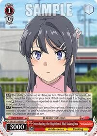 Introducing the Boyfriend, Mai Sakurajima (SR) - Rascal Does Not Dream Series - Weiss Schwarz card