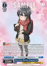 Momentary Illusion, Knapsack Kid (OFR) - Rascal Does Not Dream Series - Weiss Schwarz card