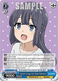 Adorable Younger Girl, Shoko Makinohara - Rascal Does Not Dream Series - Weiss Schwarz card