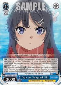 Deja vu, Knapsack Kid - Rascal Does Not Dream Series - Weiss Schwarz card