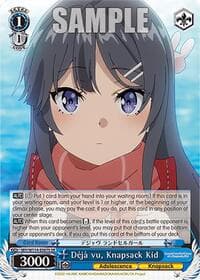 Deja vu, Knapsack Kid (SR) - Rascal Does Not Dream Series - Weiss Schwarz card