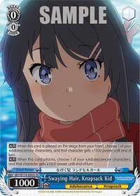 Swaying Hair, Knapsack Kid (SR) - Rascal Does Not Dream Series - Weiss Schwarz card