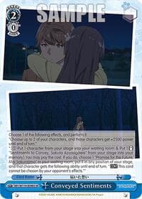 Conveyed Sentiments (SR) - Rascal Does Not Dream Series - Weiss Schwarz card