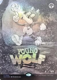 Young Wolf (Black & White Foil) - Secret Lair Drop Series - Magic: The Gathering card