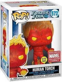 Fantastic Four: Human Torch Glow in the Dark (Marvel Collection Corps Exclusive) - Pop! Vinyl - Funko card