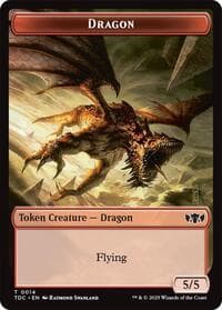 Dragon (0014) // Treasure Double-Sided Token - Commander: Tarkir: Dragonstorm - Magic: The Gathering card