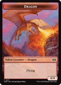 Dragon (0011) // Warrior Double-Sided Token - Tarkir: Dragonstorm - Magic: The Gathering card