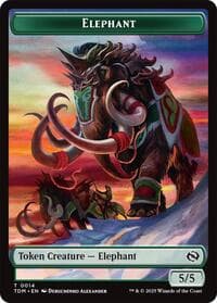 Elephant // Treasure  Double-Sided Token - Tarkir: Dragonstorm - Magic: The Gathering card