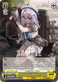 "Firepower Rules!" Neon (RRR) - GODDESS OF VICTORY: NIKKE - Weiss Schwarz card