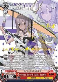Honed Sword Skills, Scarlet (SP) (Gold Stamp) - GODDESS OF VICTORY: NIKKE - Weiss Schwarz card