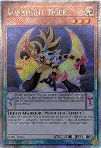 Lunalight Tiger (Platinum Secret Rare) - Quarter Century Stampede - YuGiOh card