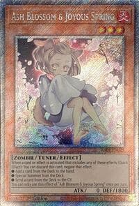 Ash Blossom & Joyous Spring (Alternate Art) (Platinum Secret Rare) - Quarter Century Stampede - YuGiOh card