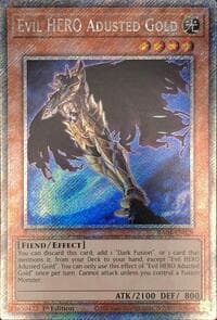 Evil HERO Adusted Gold (Platinum Secret Rare) - Quarter Century Stampede - YuGiOh card