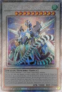 Crystal Clear Wing Synchro Dragon (Platinum Secret Rare) - Quarter Century Stampede - YuGiOh card