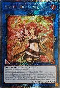 Hiita the Fire Charmer, Ablaze (Platinum Secret Rare) - Quarter Century Stampede - YuGiOh card