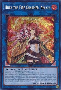 Hiita the Fire Charmer, Ablaze (Secret Rare) - Quarter Century Stampede - YuGiOh card